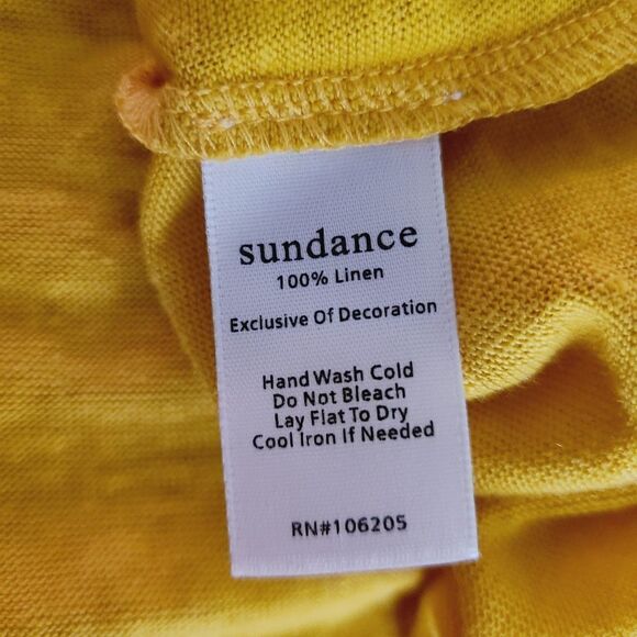 Sundance Dancing Garden Top L Yellow Linen Embroidered Floral Off The Shoulder - Picture 7 of 7